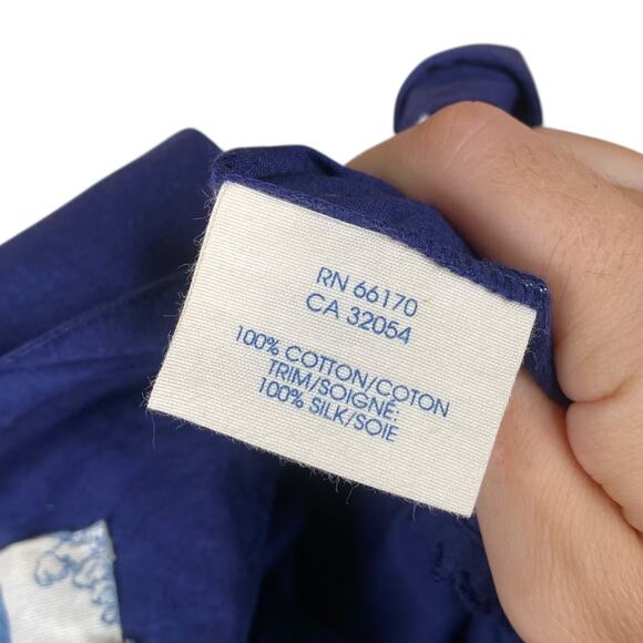 Anthropologie Y2K Blue White Embroidered Eyelet A-line Dress SZ XS - Picture 9 of 10